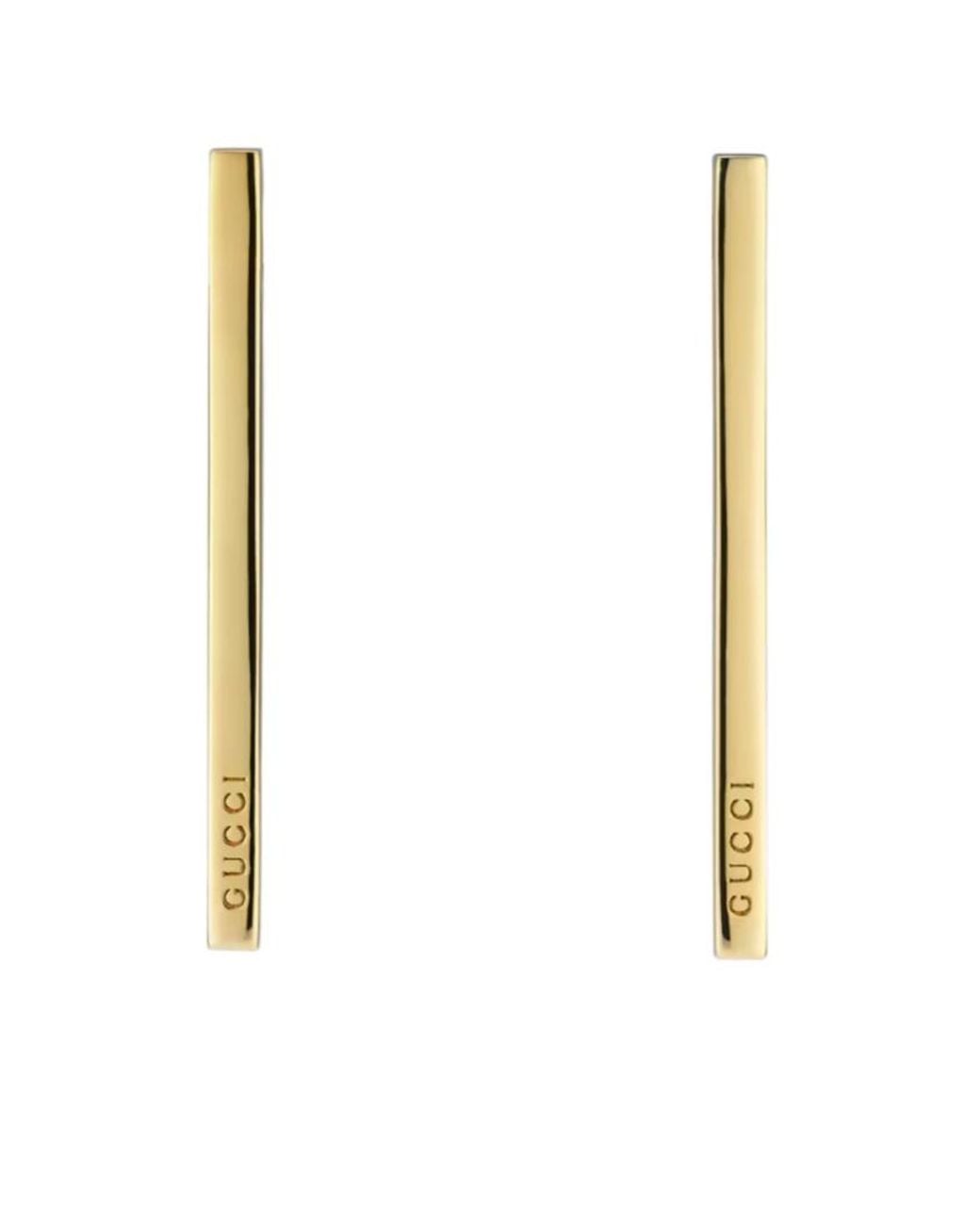 Gucci White Long Bar Earrings