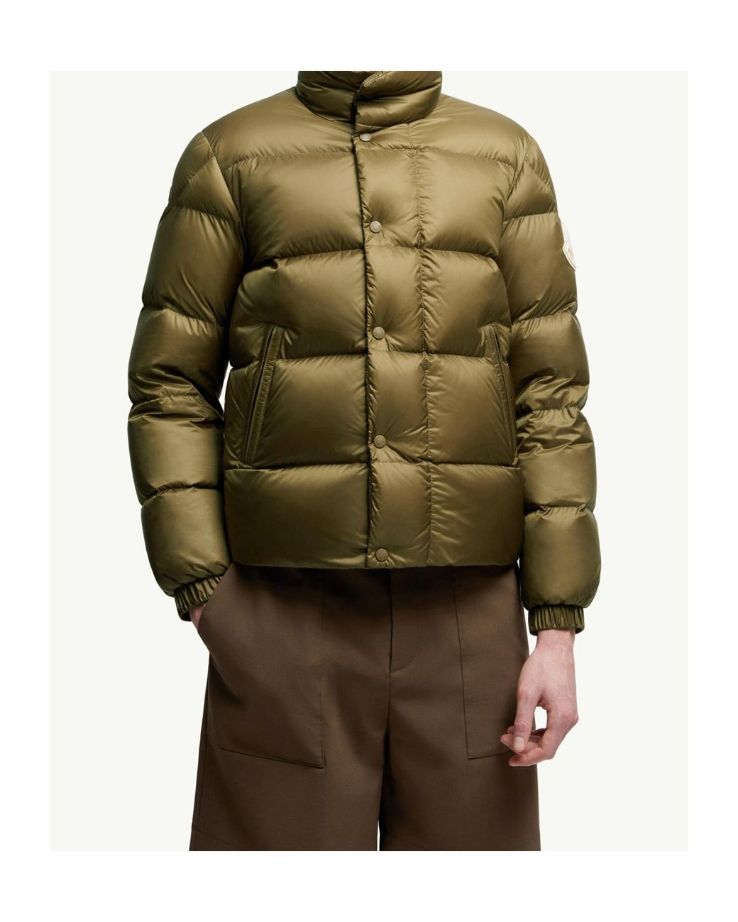 Moncler Green Tripiti Logo Patch Puffer Jacket for men