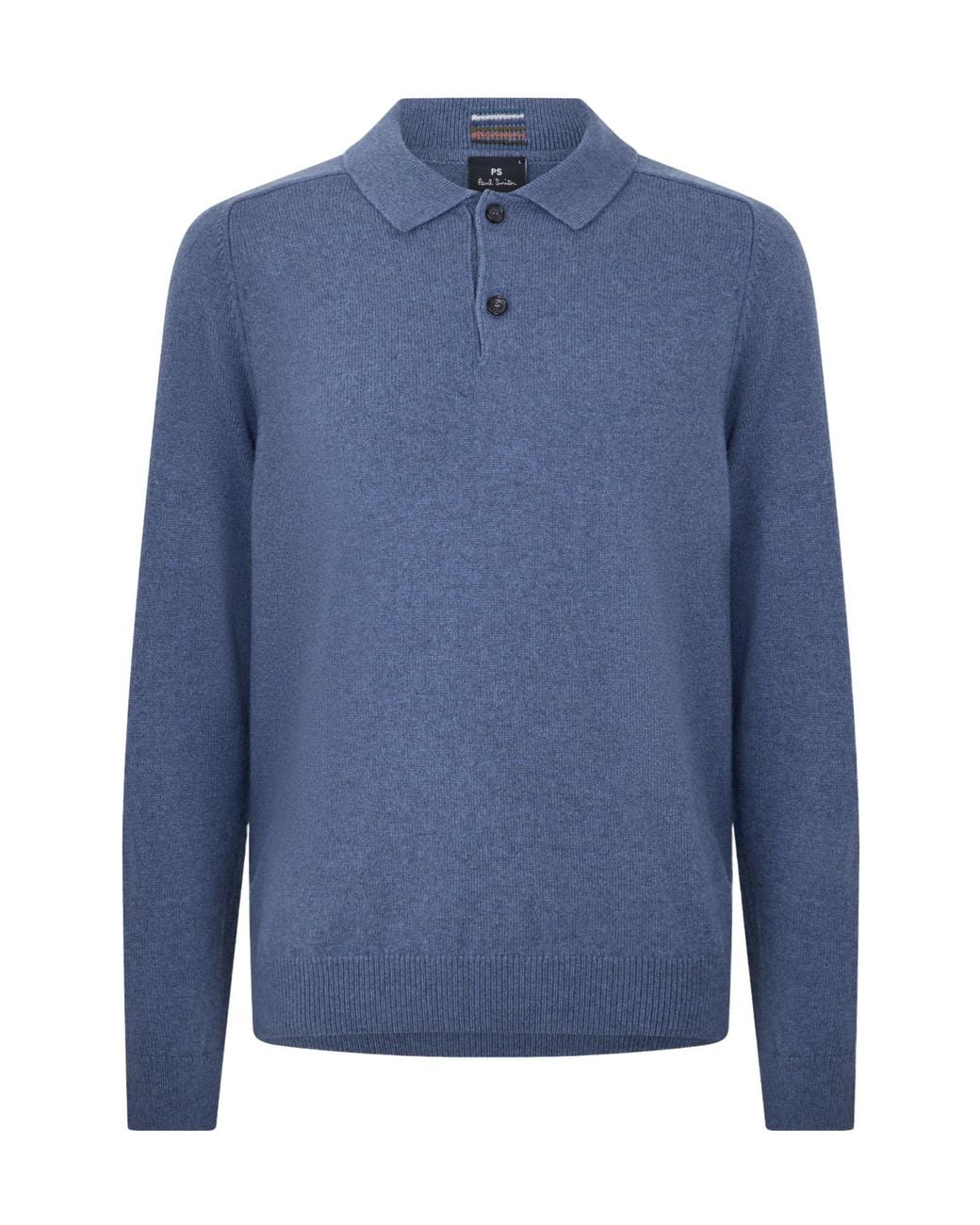 Paul Smith Blue Knit Polo Sweater for men