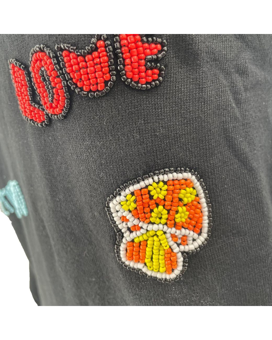 Moschino Blue Beaded Round-Necked Sweater