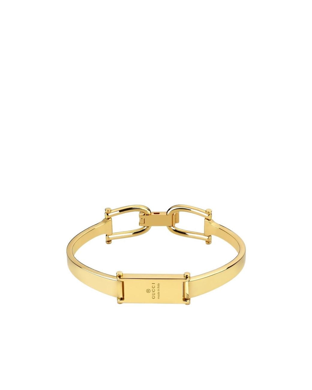 Gucci Metallic Stirrup Motif Bangle Bracelet for men
