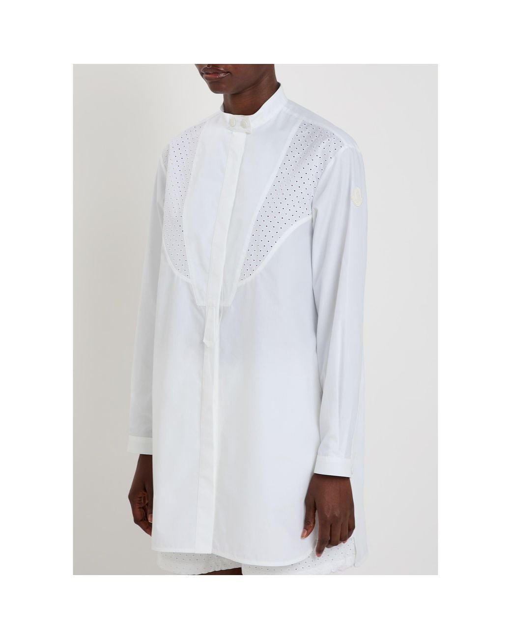 Moncler White Long-Sleeve Oversized-Fit Plain Shirt
