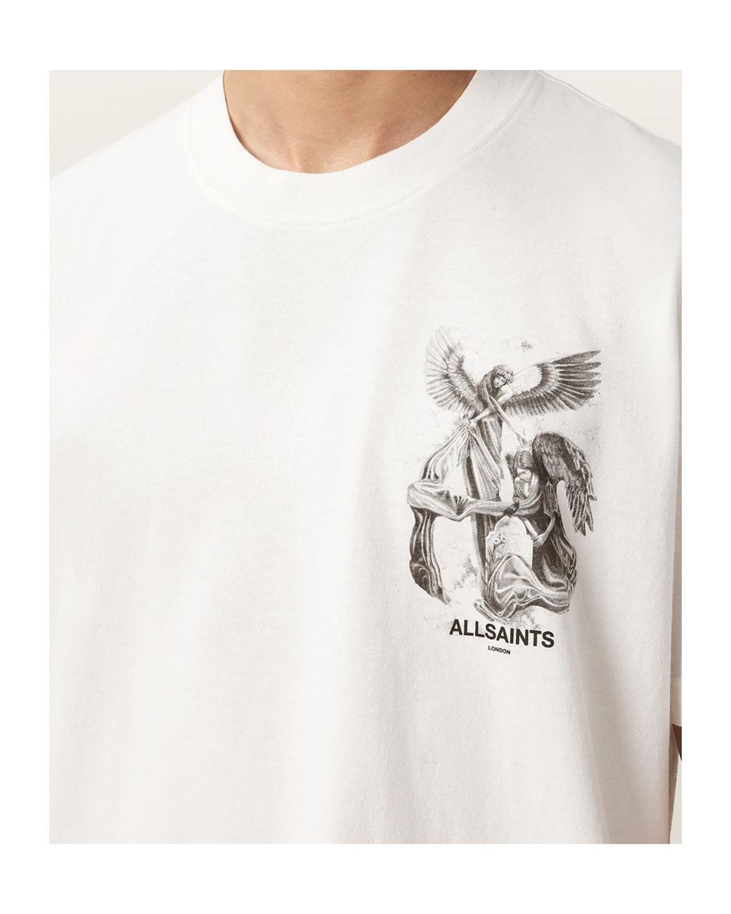 AllSaints White Seraph Graphic T-Shirt for men