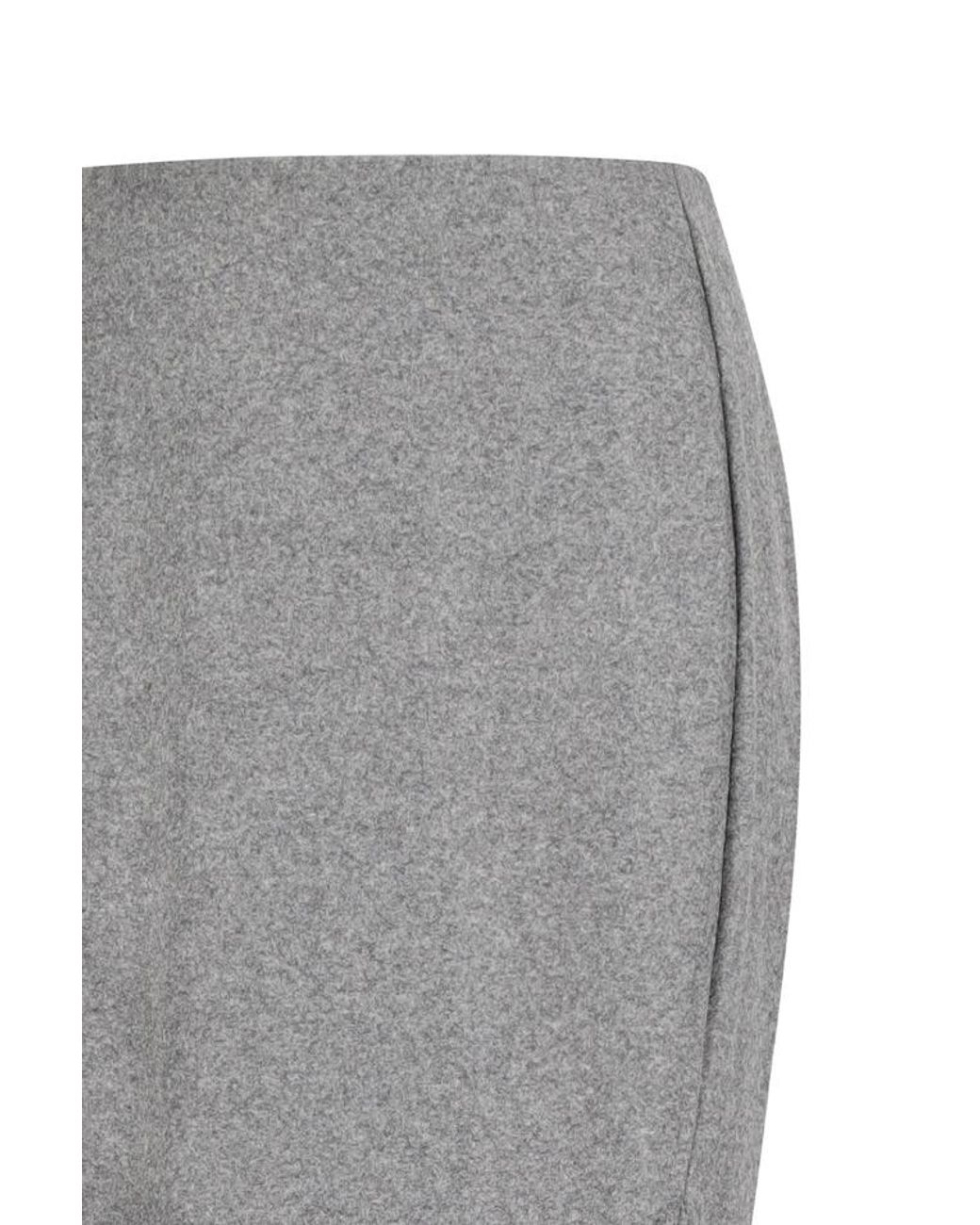 Pinko Gray Flared Midi Skirt