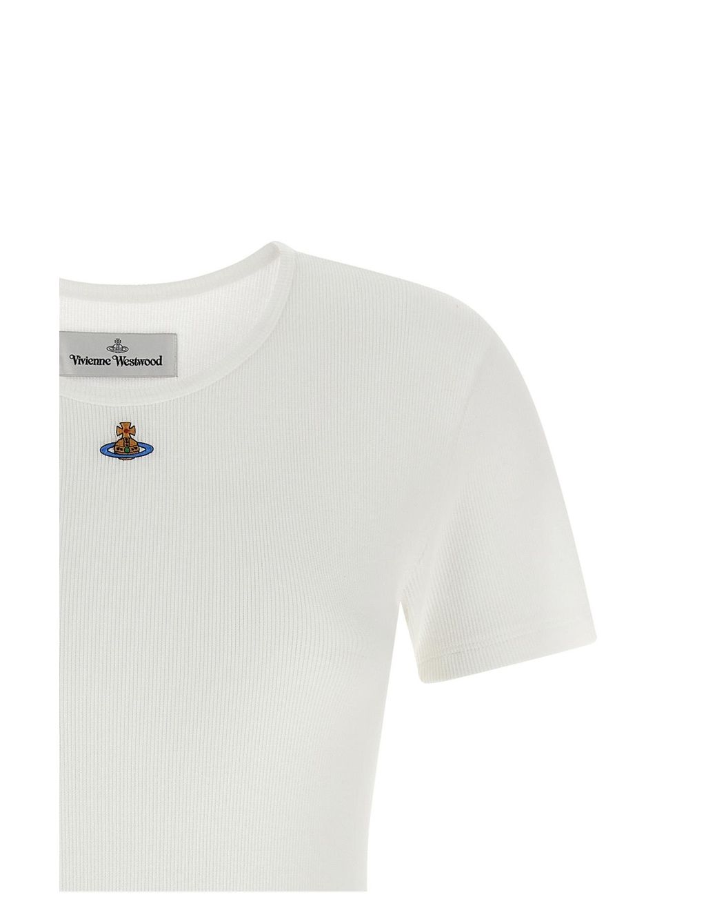 Vivienne Westwood Gray Shoer-Sleeved Crewneck Ribbed Bodysuit