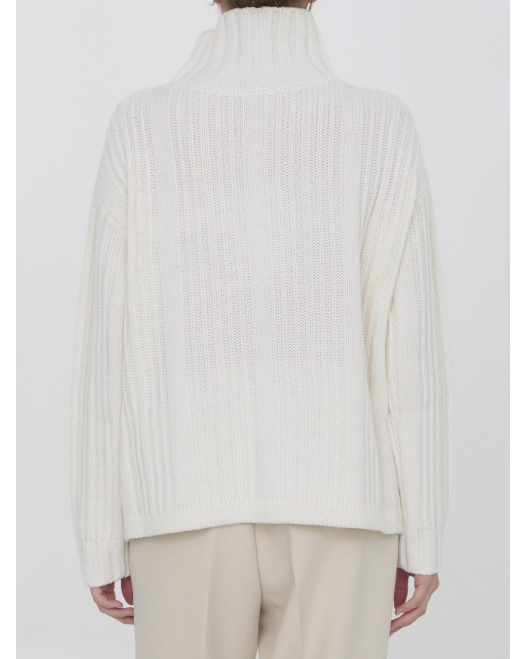 Max Mara White Vitalba Turtleneck Jumper