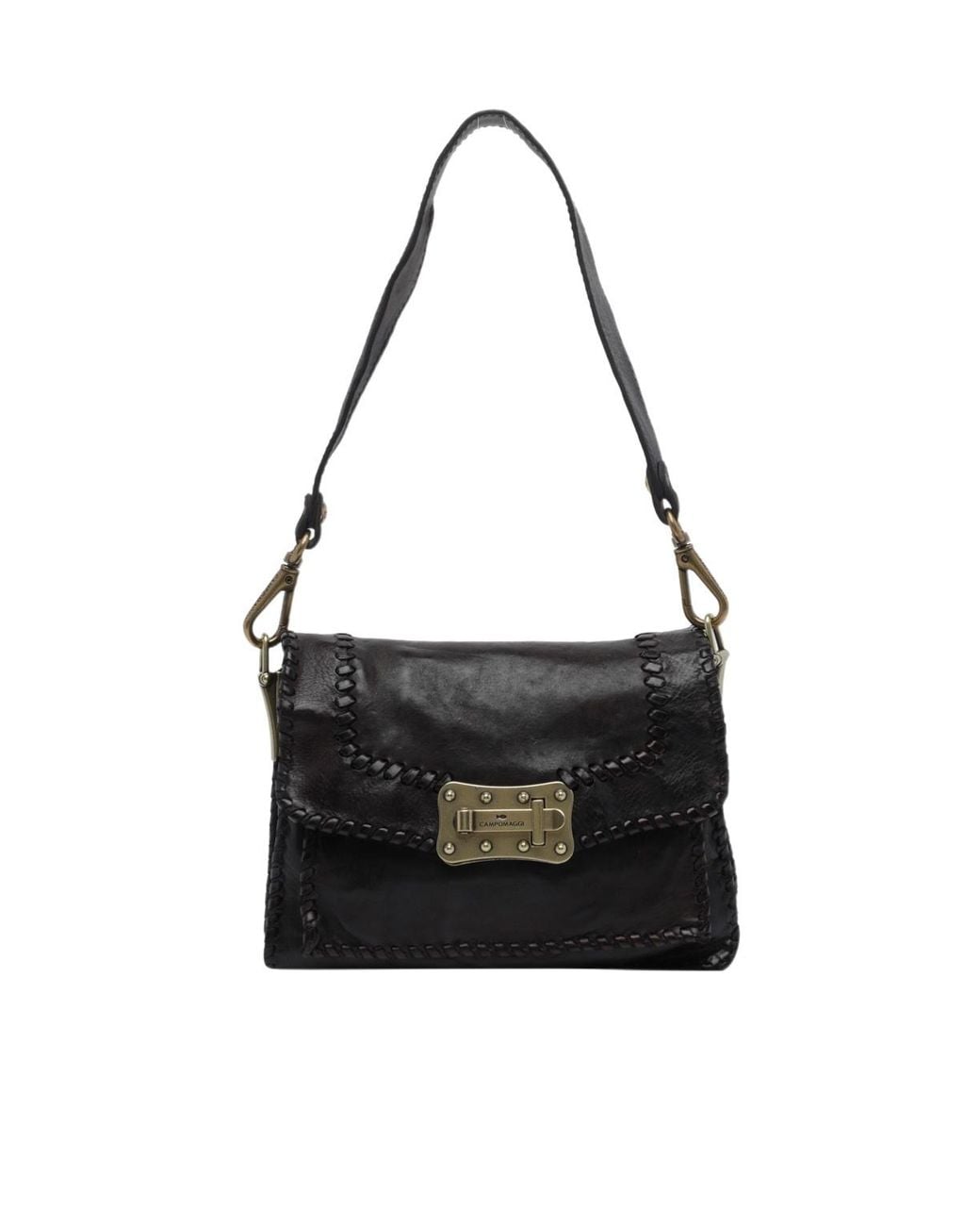 Campomaggi Black Agnese Studded Shoulder Bag