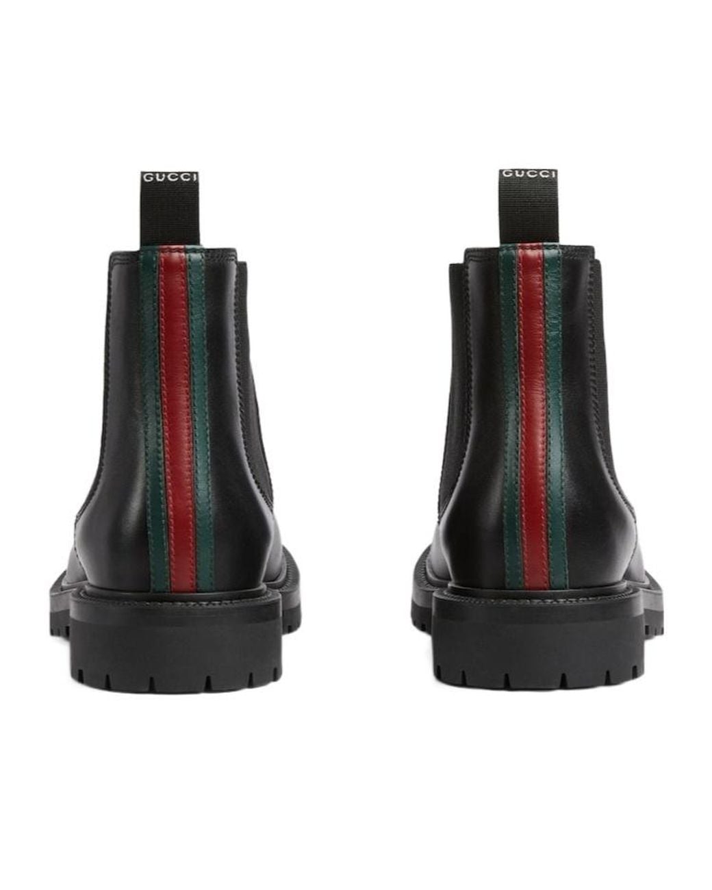 Gucci Black Web Detailed Boots for men