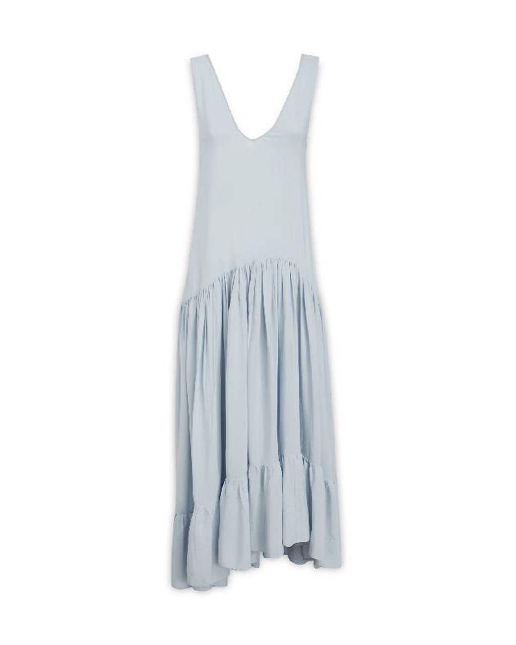 Jucca Blue Ruffled Midi Dress