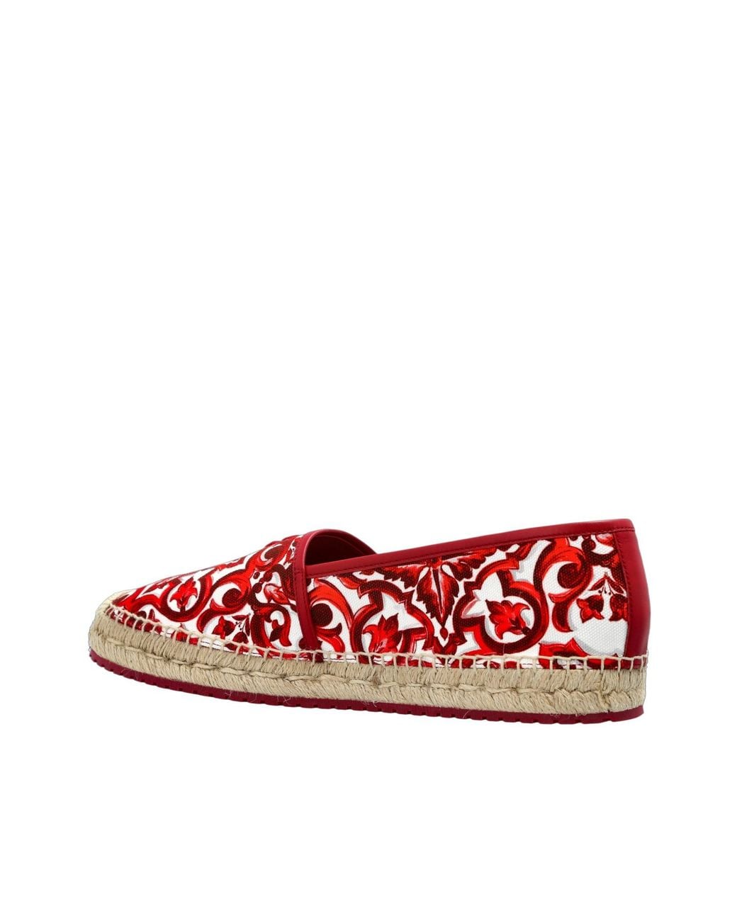Dolce & Gabbana Red Majolica-Printed Espadrilles for men