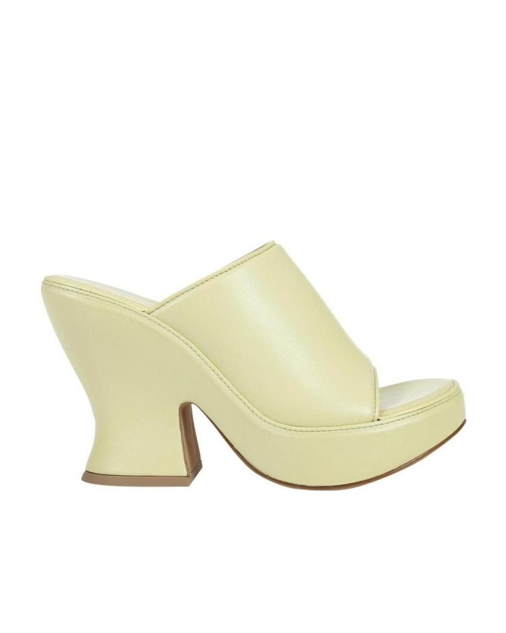Bottega Veneta White Stack Wedge Mules