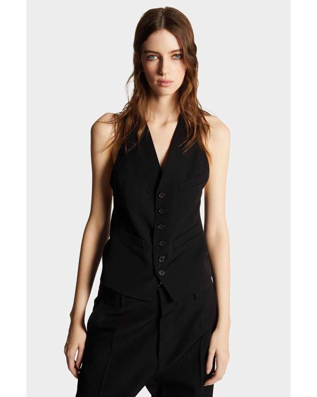 DSquared² Black Single-Breasted Vest
