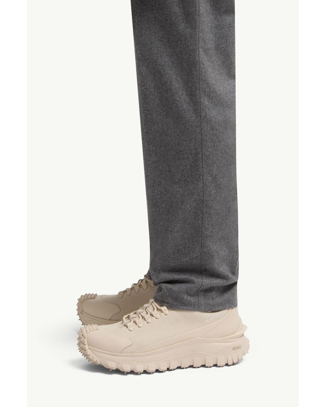 Moncler Gray Logo Patch Jogging Pants for men