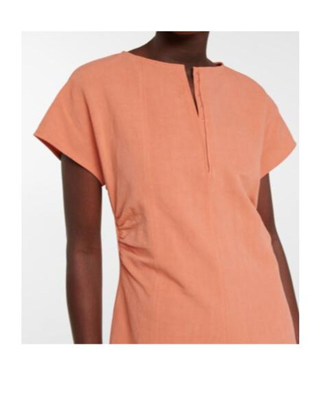 Jil Sander Orange Cotton And Linen Midi Dress