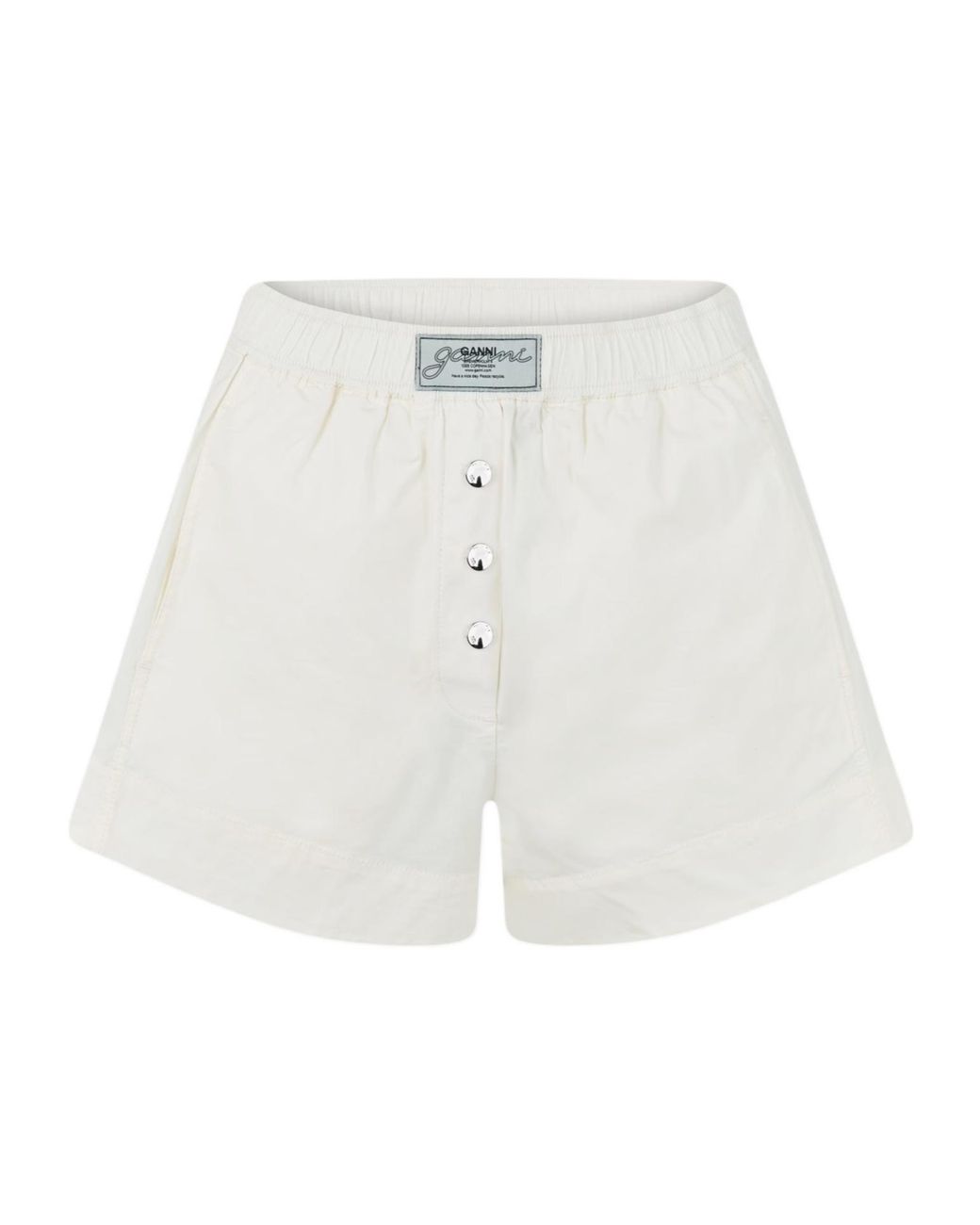 Ganni White Logo Shorts