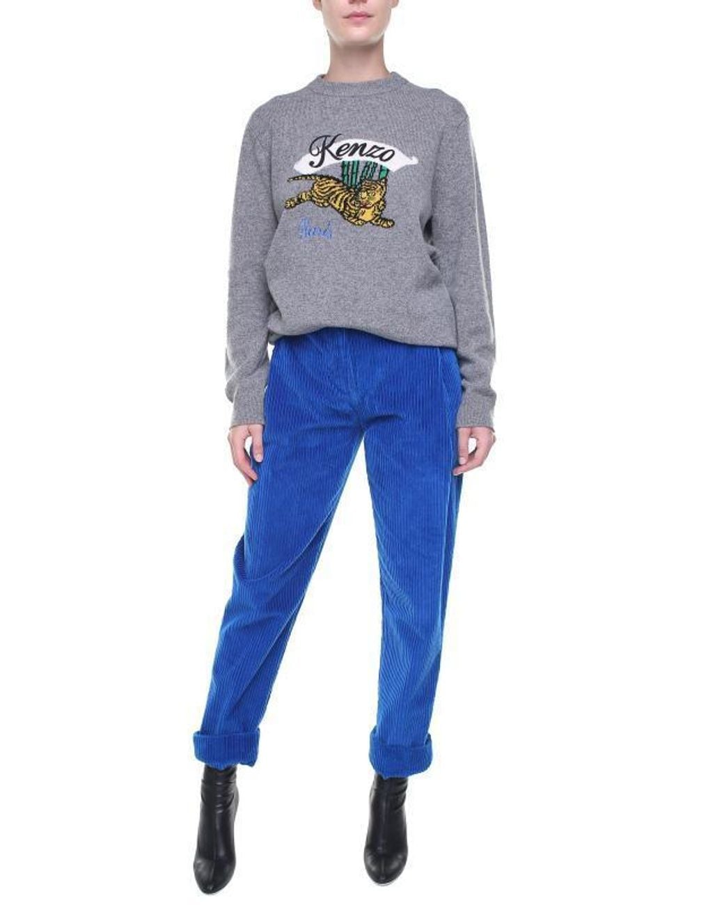 KENZO Gray Jumping Tiger Sweater for men