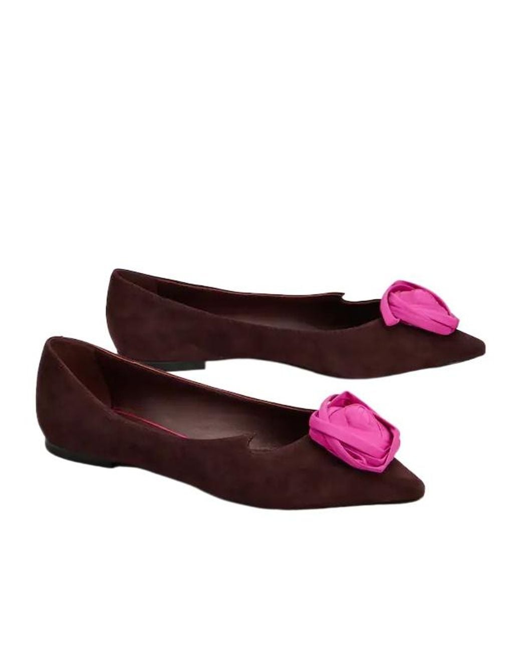 Roger Vivier Brown Cut-Out Detailed Flat Shoes