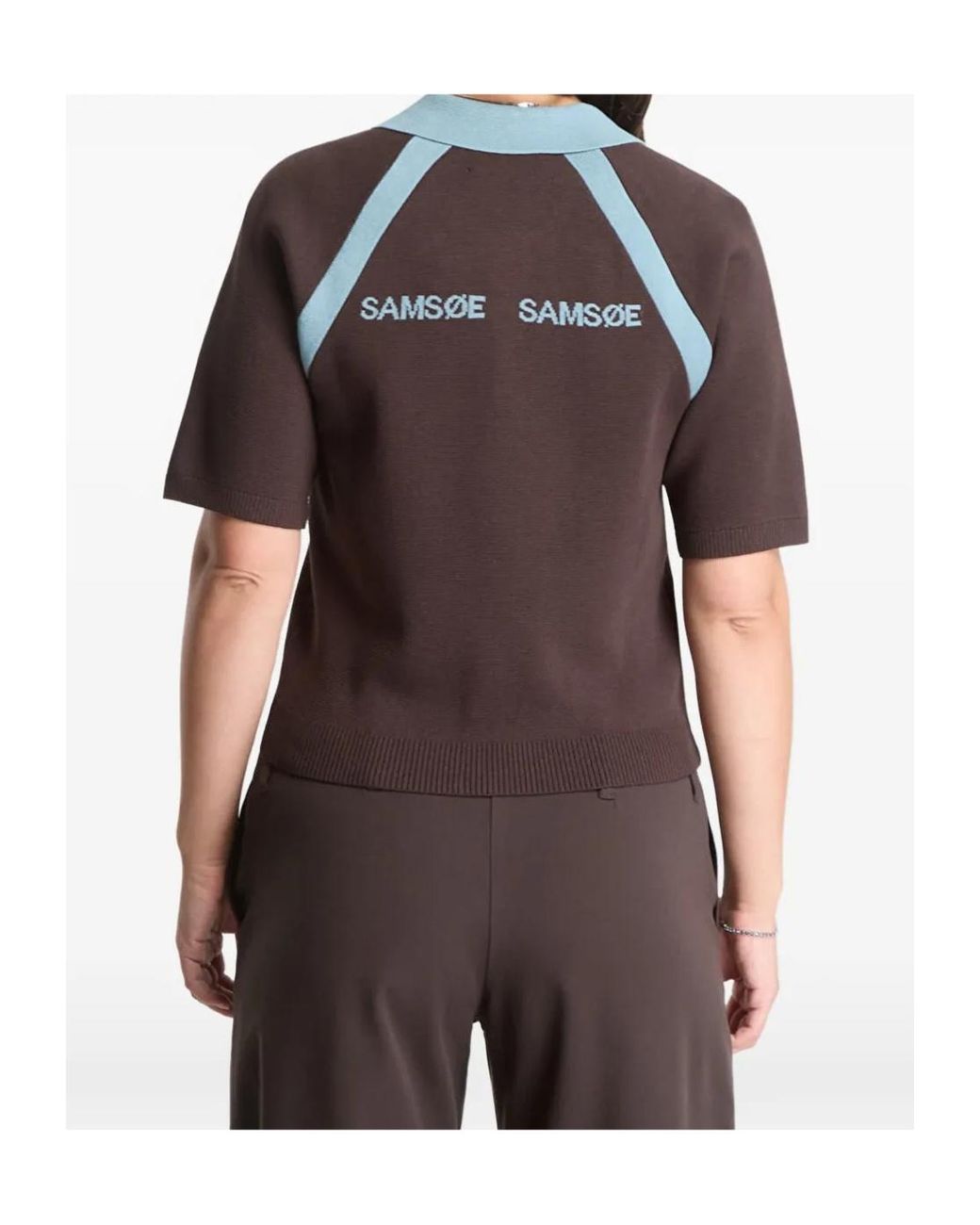 Samsøe & Samsøe Black Raglan Sleeve Polo Shirt