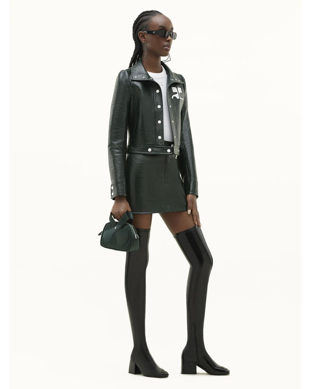 Courreges Green Courrèges Reedition Logo Patch Mini Skirt
