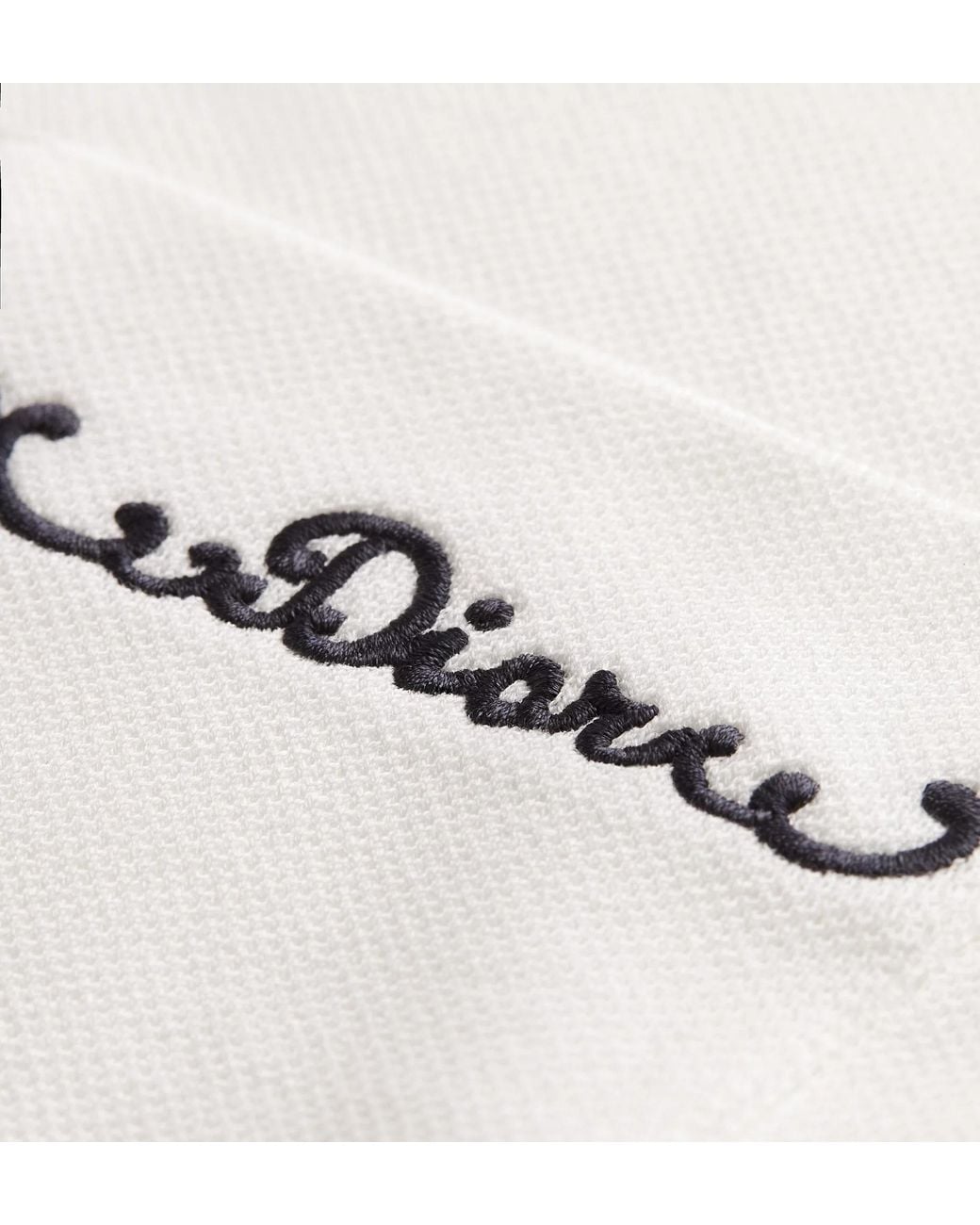 Dior White Embroidered Polo Shirt