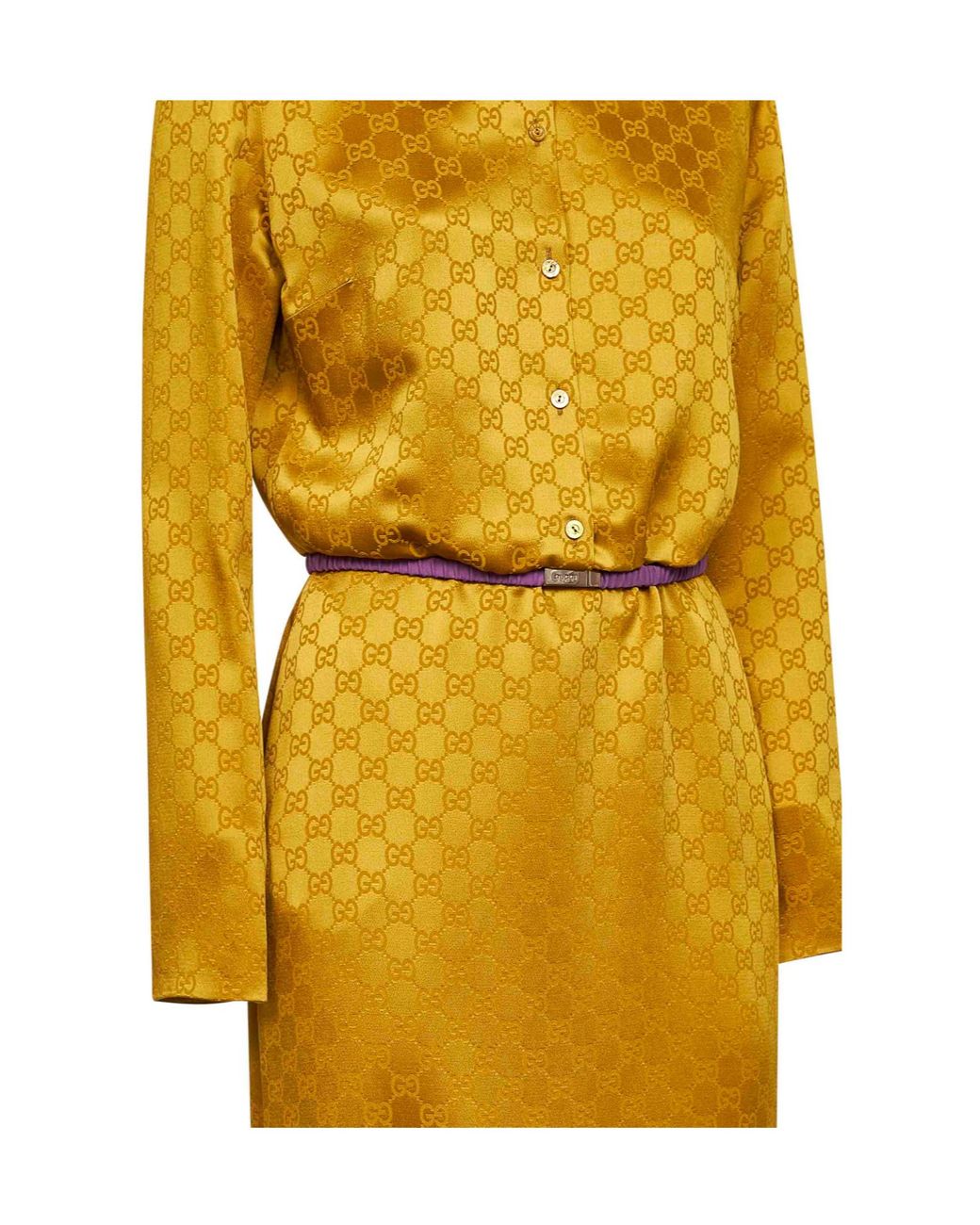 Gucci Yellow Gg Jacquard Dress