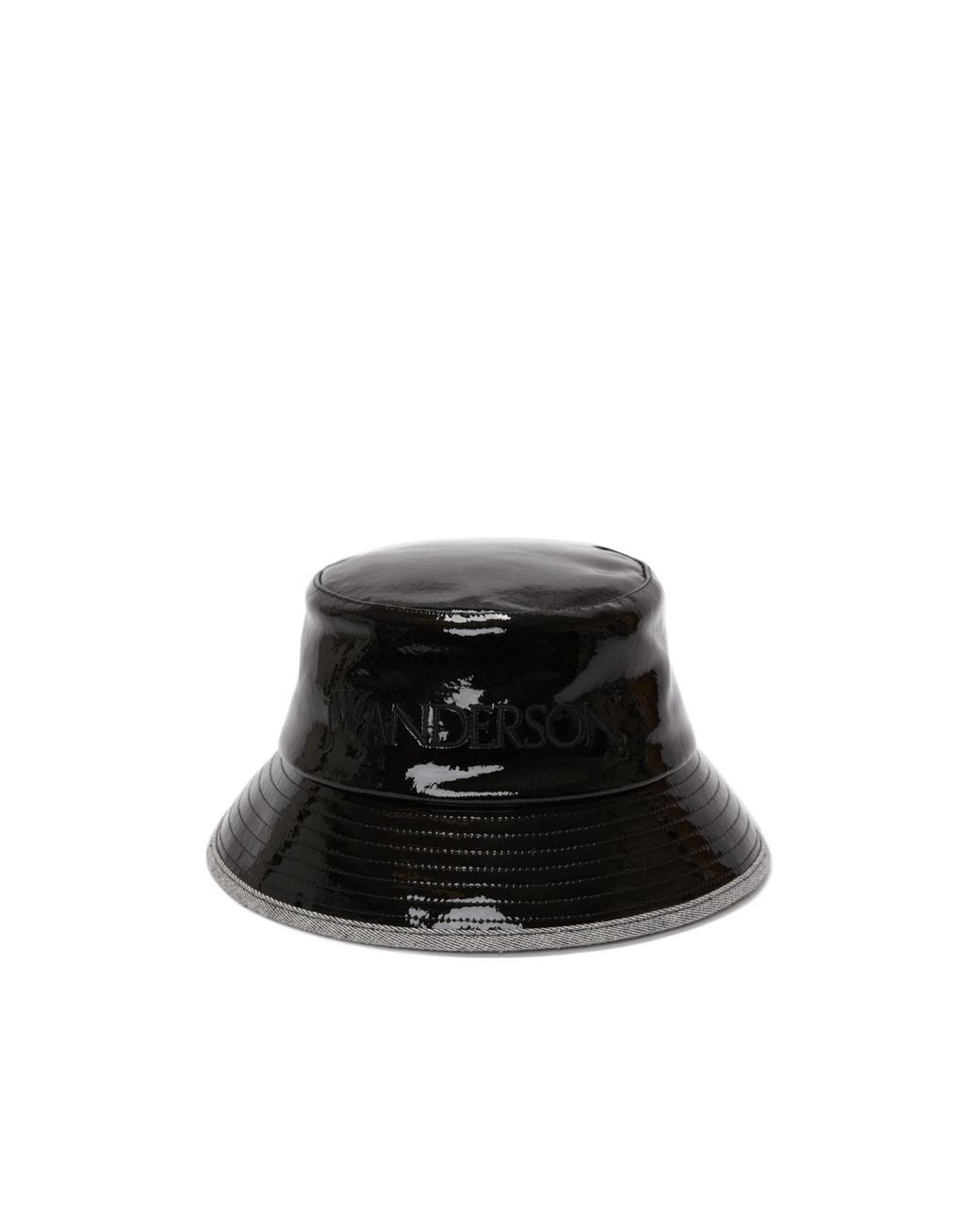 J.W. Anderson Black Jw Anderson Logo Embroidered Coated Denim Bucket Hat