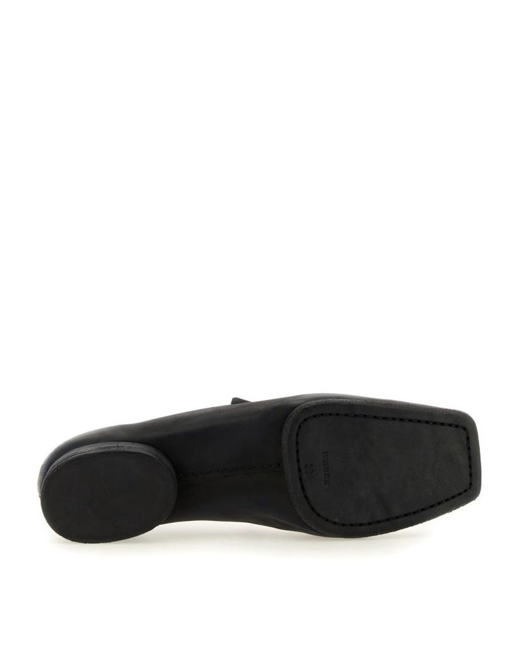 Uma Wang Black Square-Toe Ballet Flats
