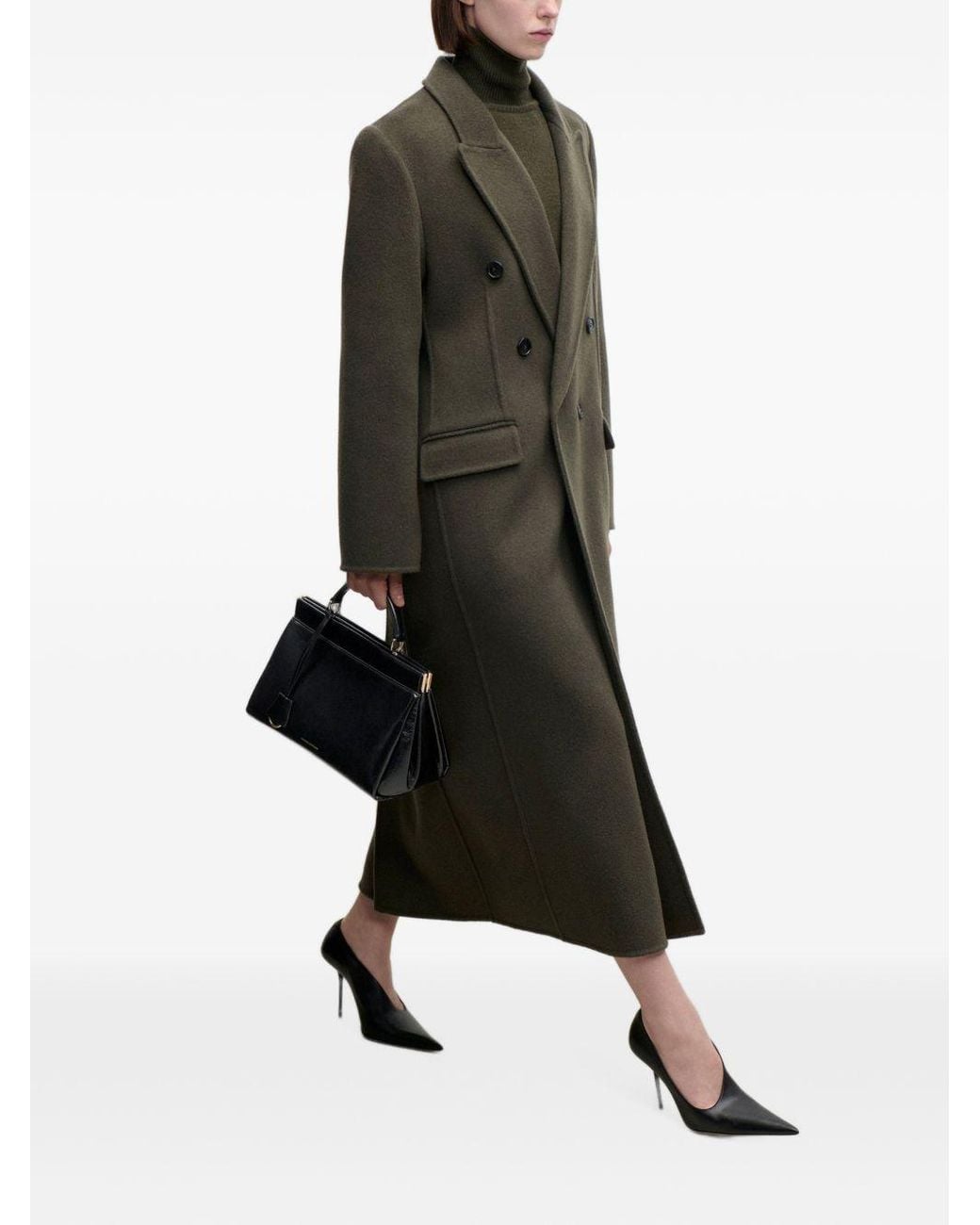 Victoria Beckham Black Catriona Double-Breasted Coat