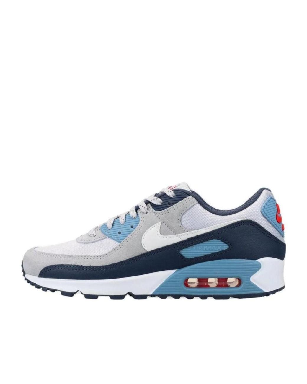 Nike Blue Air Max 90 Low-Top Lace-Up Sneakers for men