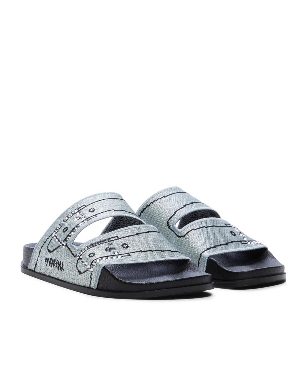 Marni White Jacquard Logo Flip-Flops