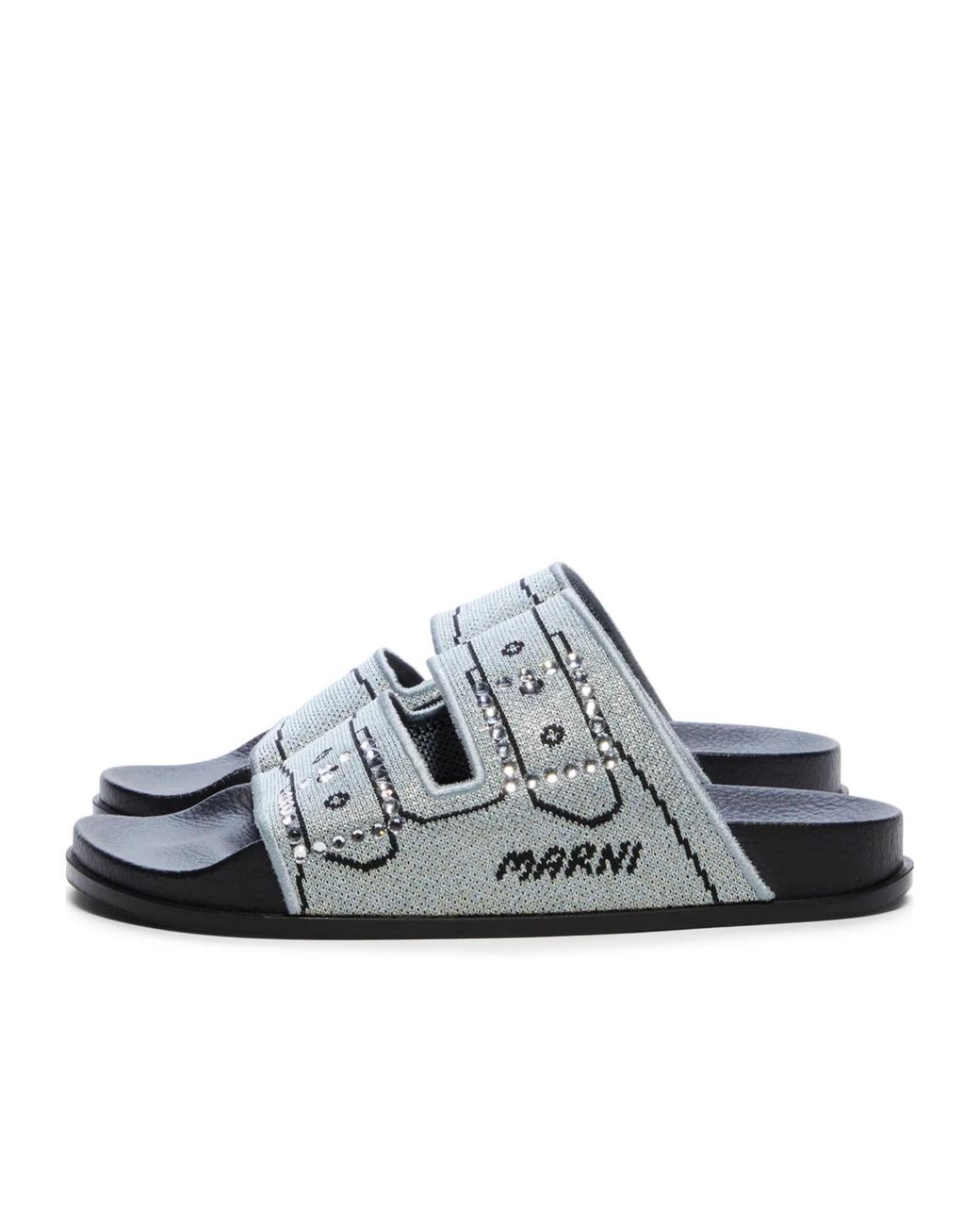 Marni White Jacquard Logo Flip-Flops