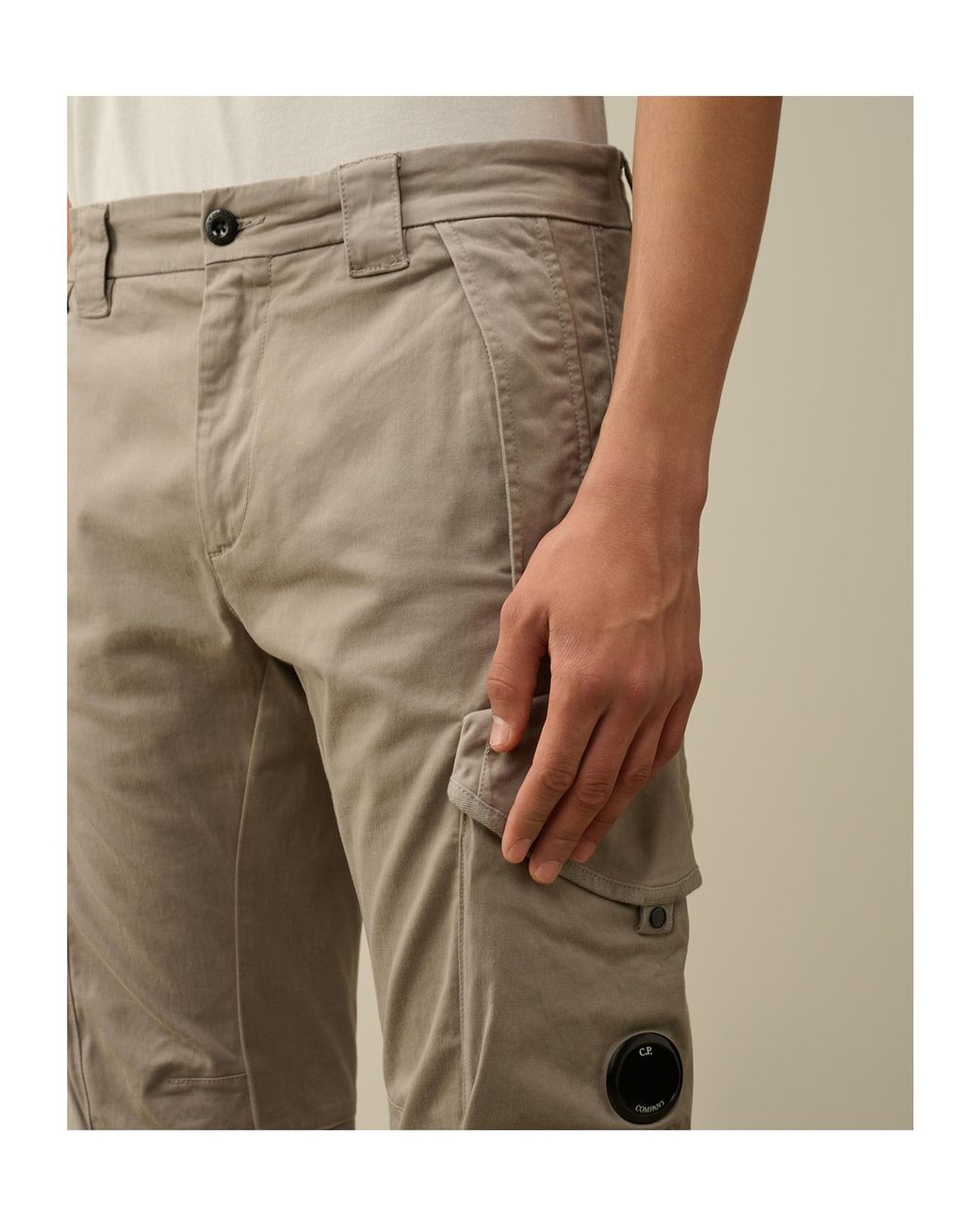 C P Company Natural Lens-Detailed Trousers for men