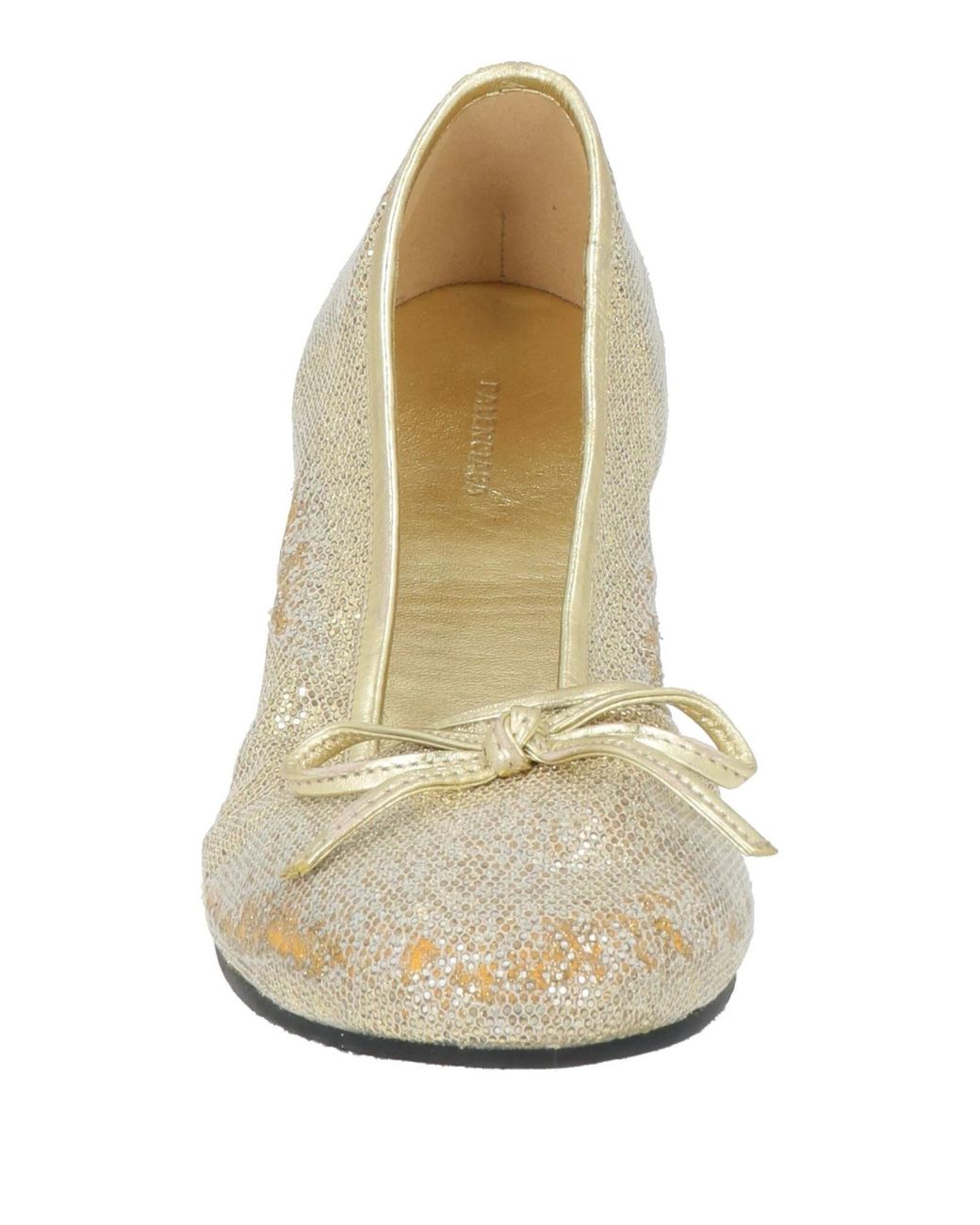 Balenciaga Natural Metallic Woven Sequin Ballet Flats