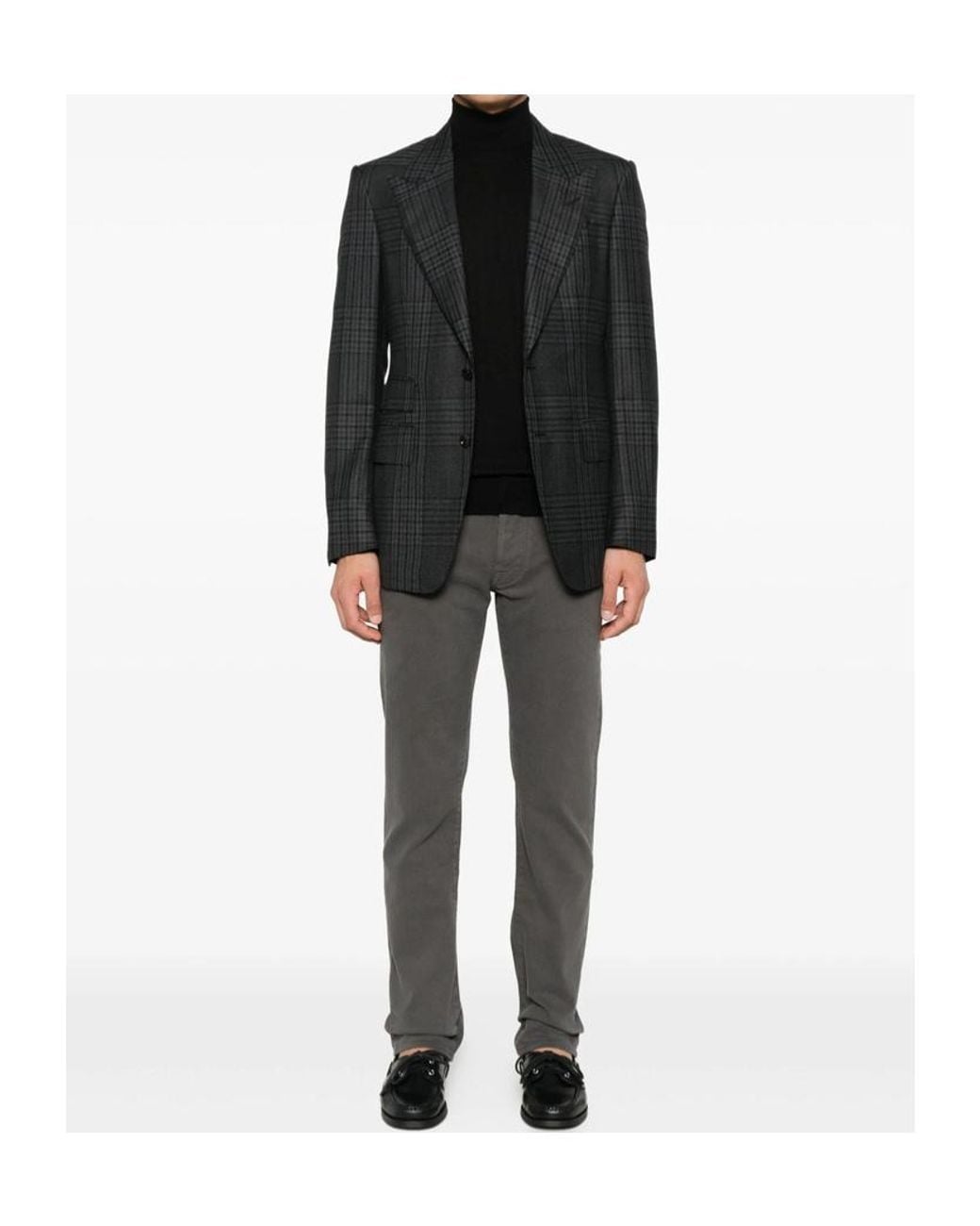 Fedeli Black Turtleneck Sweater for men