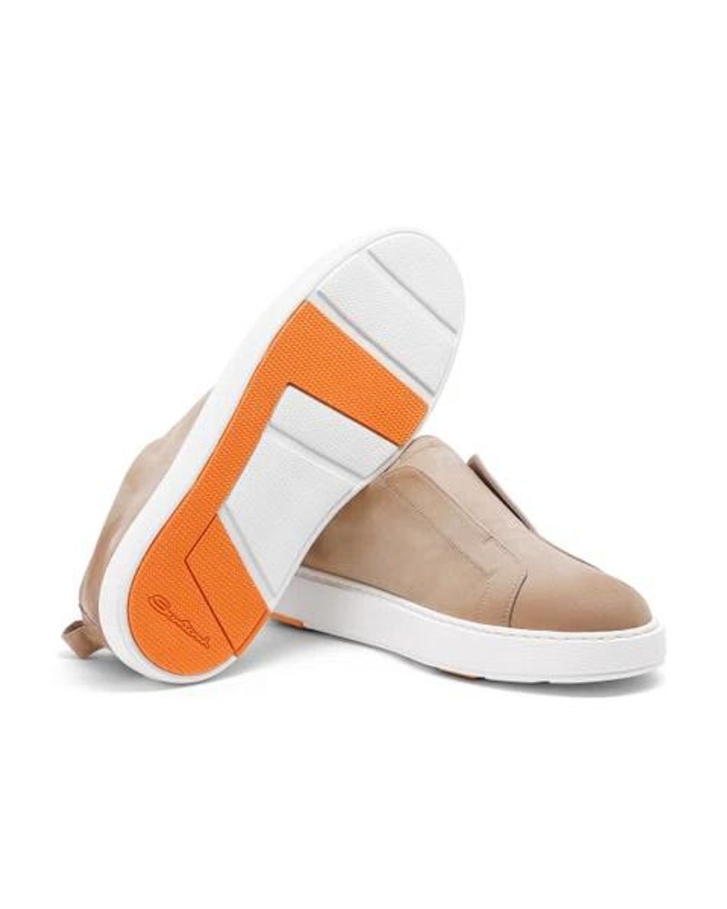 Santoni Brown Victory Slip-On Sneakers for men