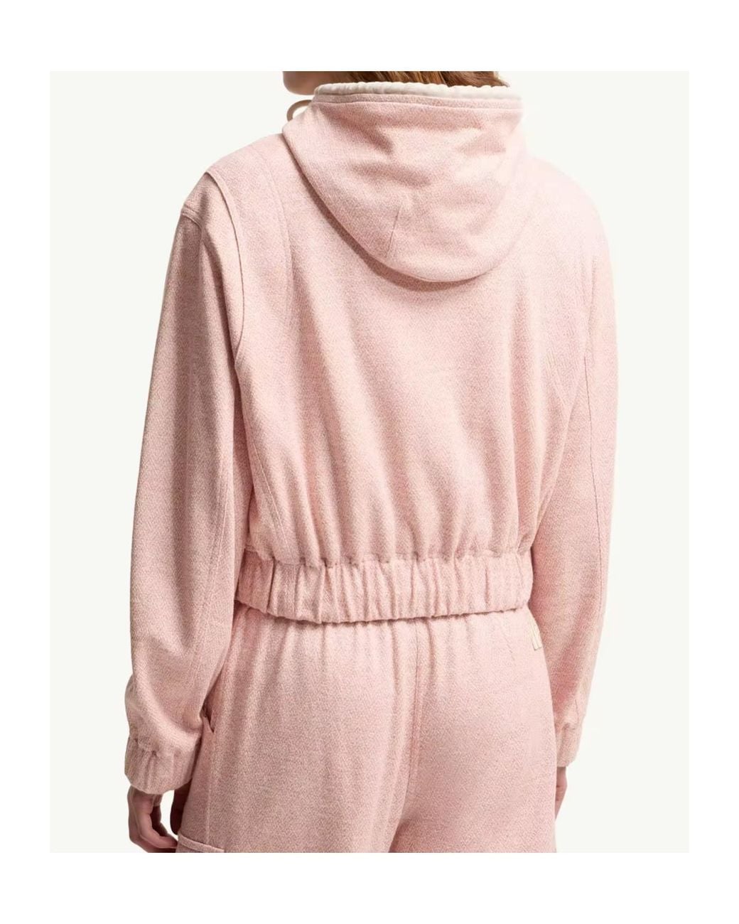 Moncler Pink Grenoble Zip-Up Drawstring Hoodie