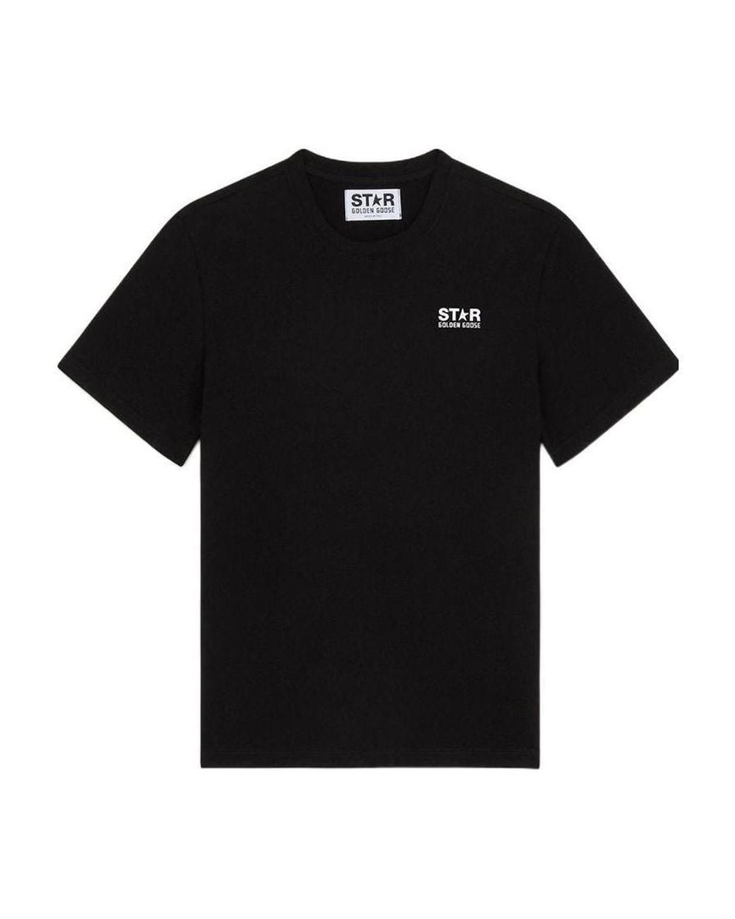 Golden Goose Deluxe Brand Black Logo Printed Crewneck T-Shirt