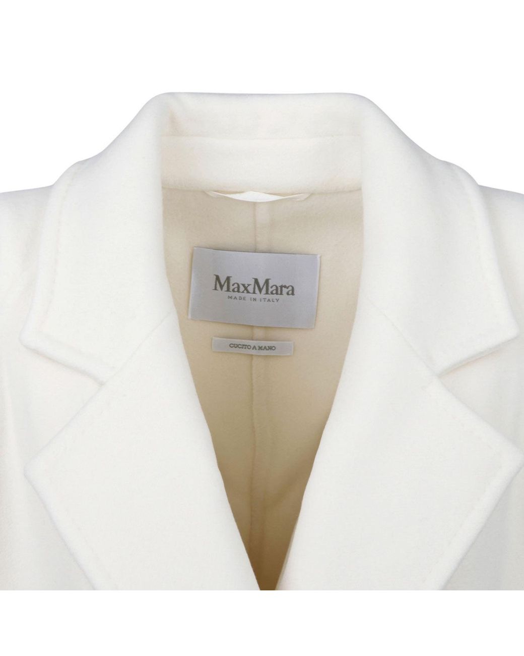 Max Mara White Zaffo Double-Breasted Coat