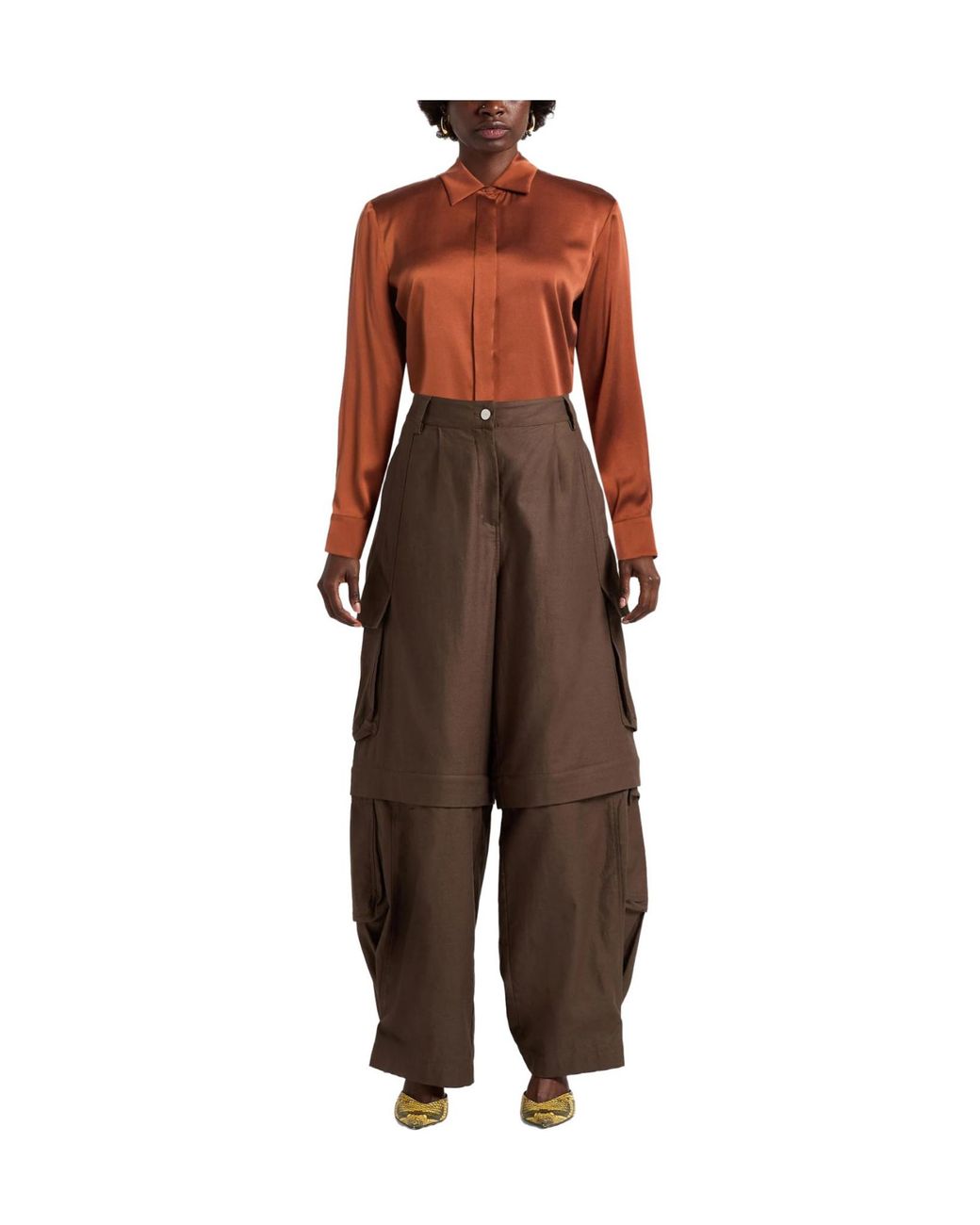 Max Mara Brown Solid Shirt