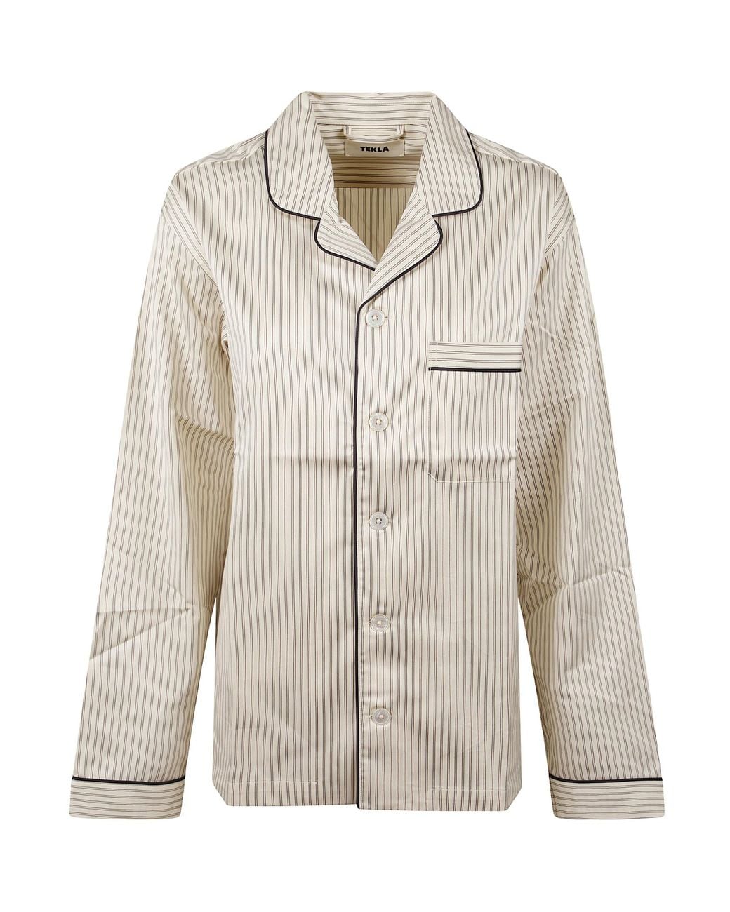 Tekla Gray Striped Pajamas