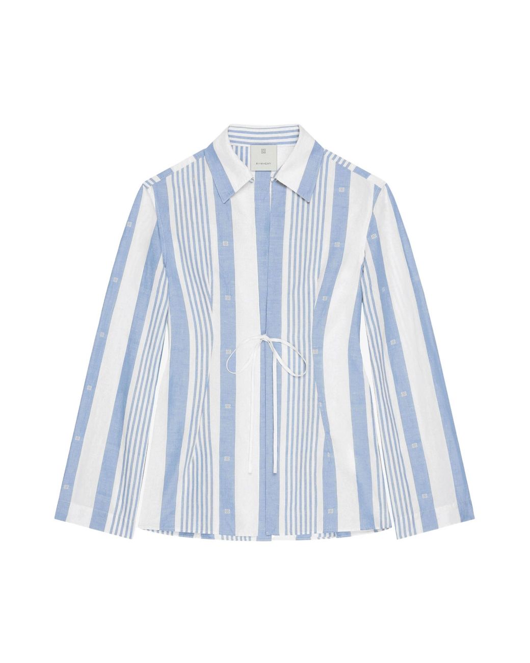Givenchy Blue Striped Long-Sleeved Blouse