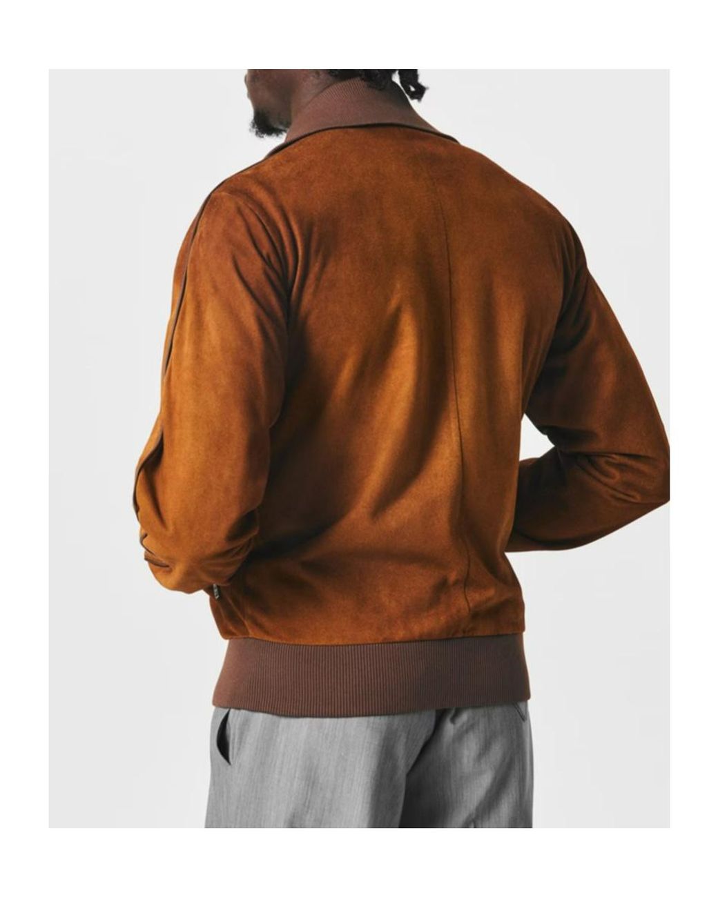 Prada Brown Suede Blouson Jacket for men