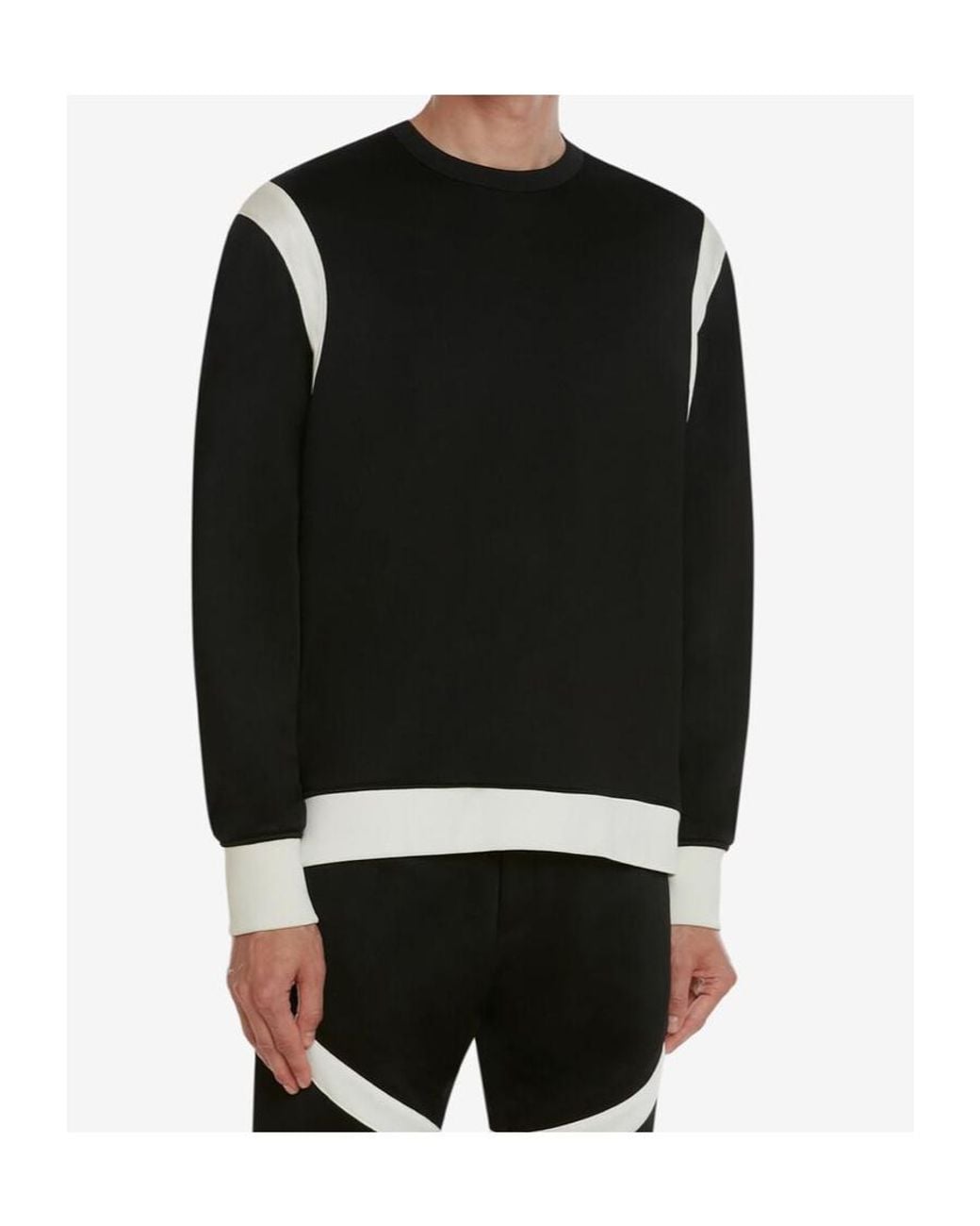 McQueen Black Two-Tone Panelled Sweatshirt for men