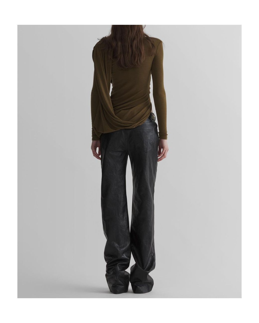 Mugler Blue Cascade Sleeves Top