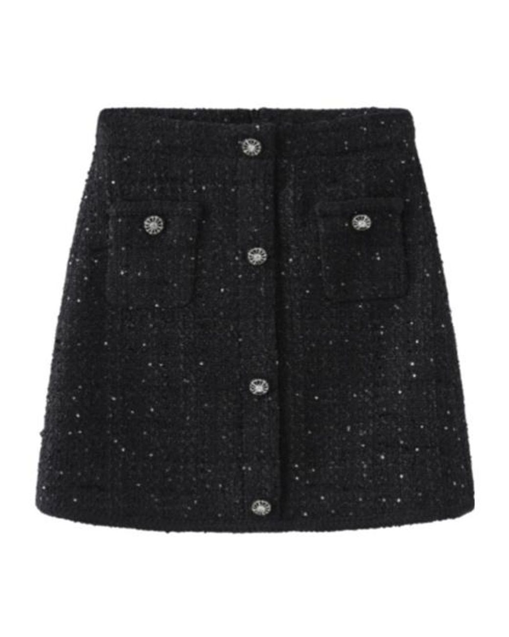 Marissa Chiara Black Button Skirt