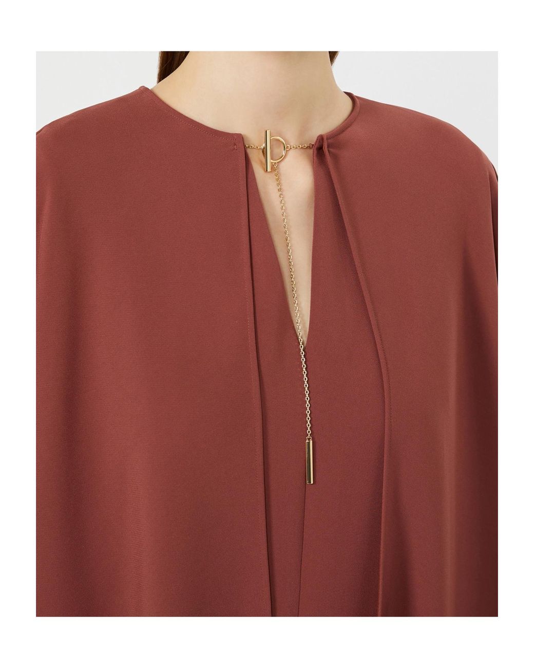 Max Mara Red Short Cady Cape Dress