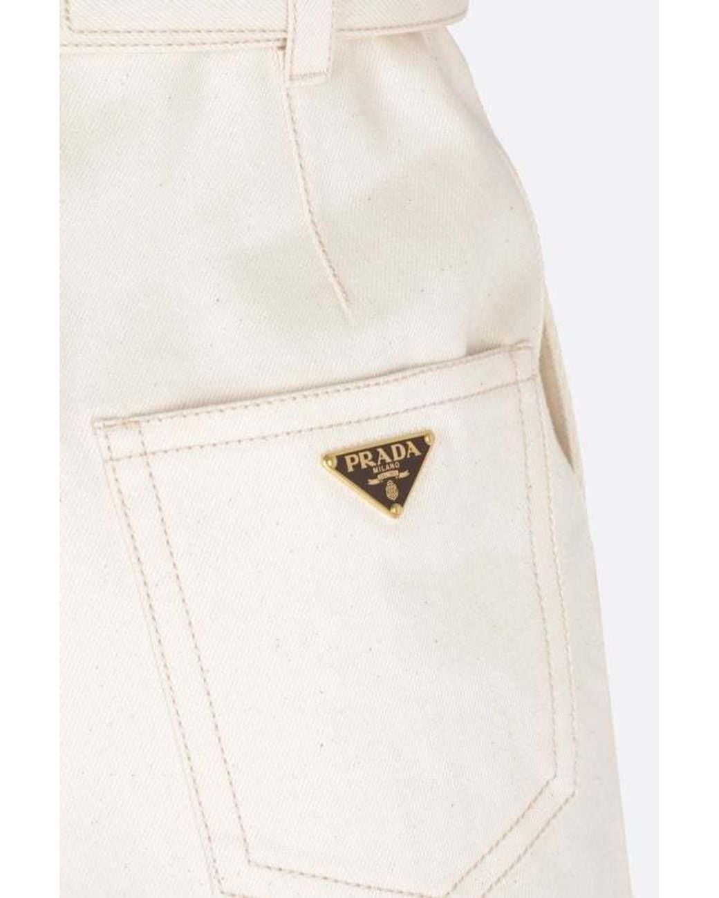 Prada White Belted-Waist Sleeveless Tailored Jumpsuit