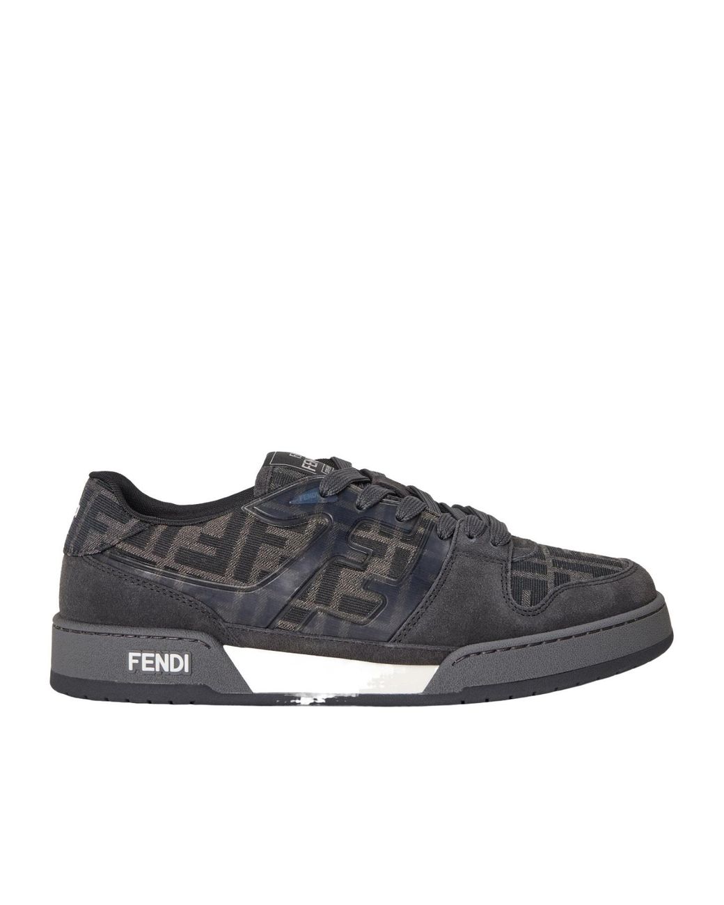 Fendi Gray Classic Lowtop Sneakers for men