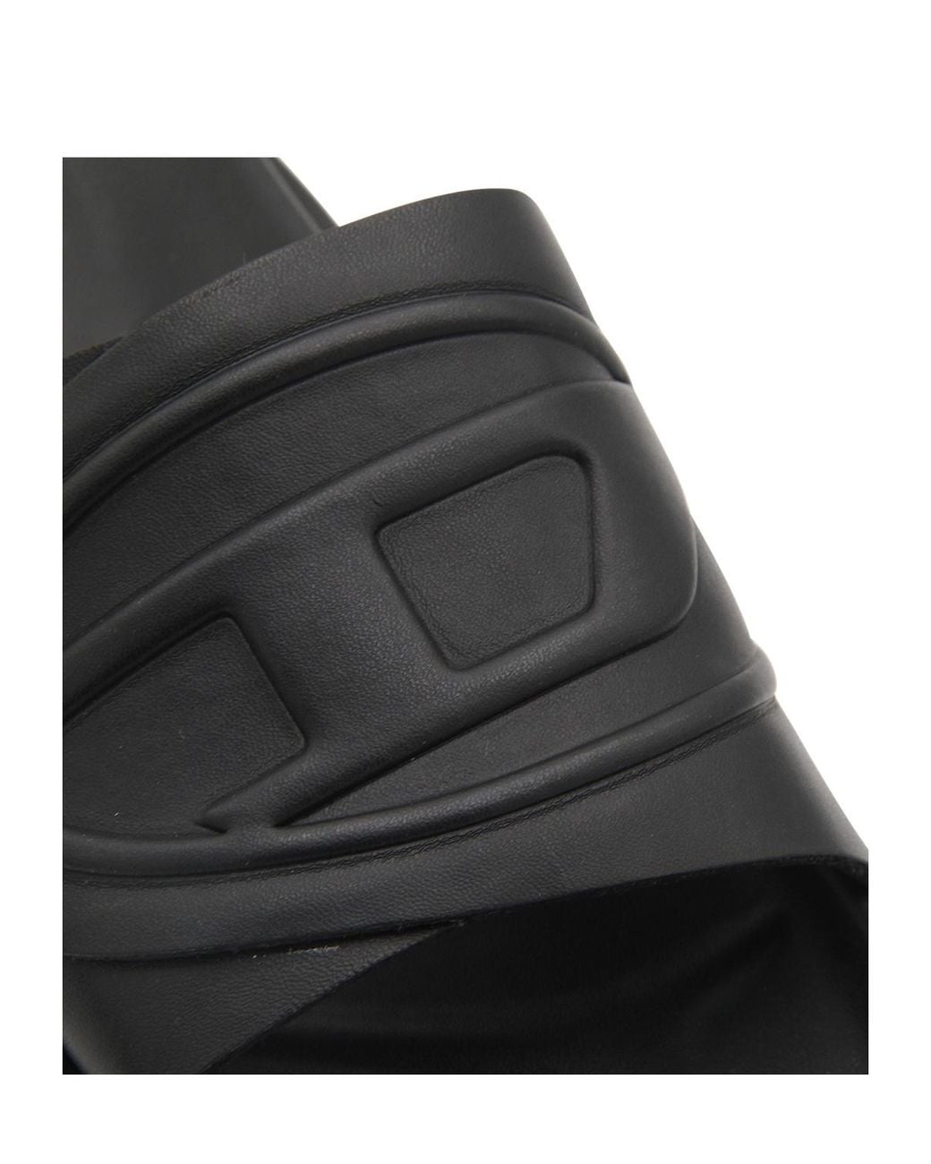 DIESEL Black Sa-Slide D Oval W Logo Embossed Slides for men