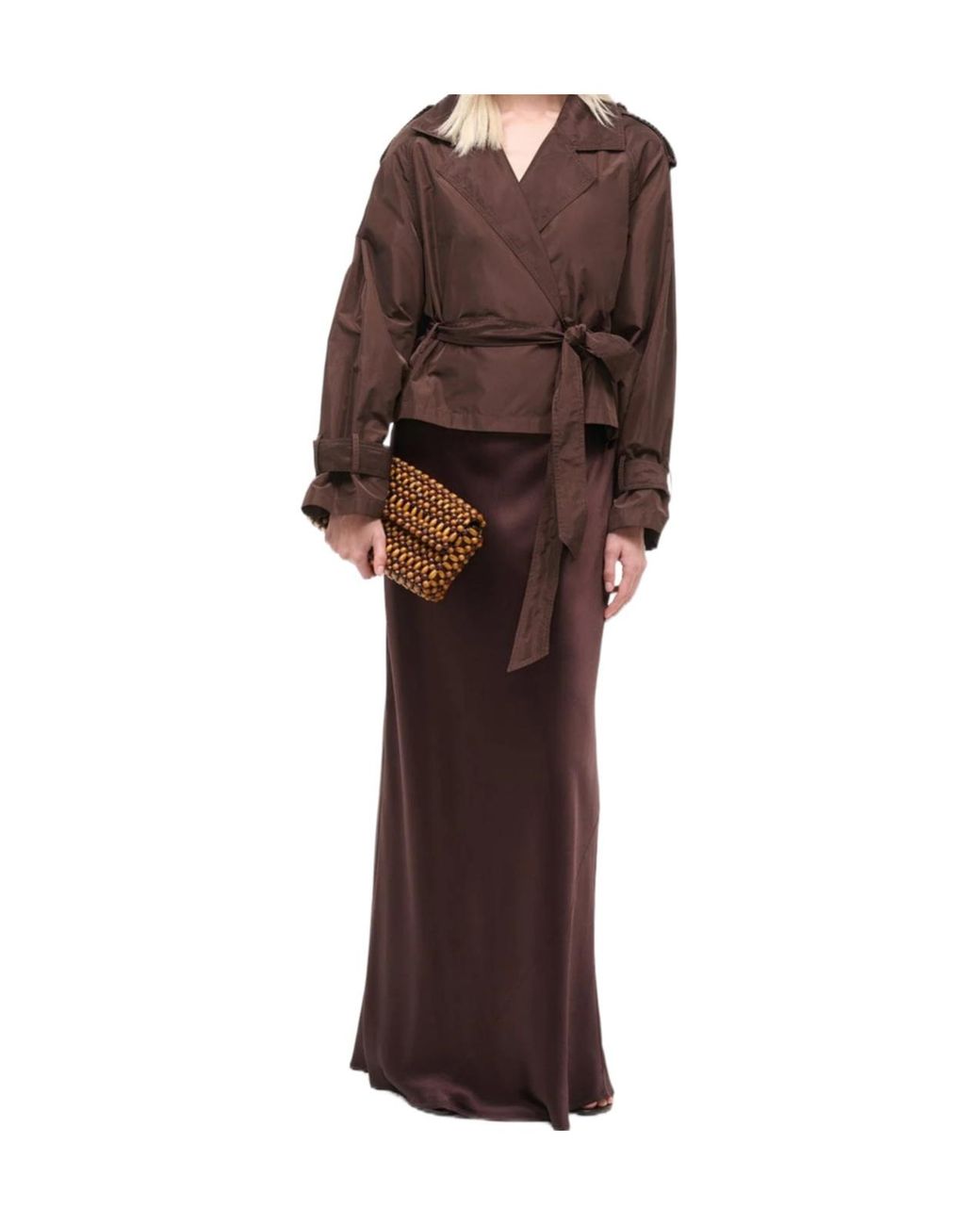 Staud Brown Juanita Open-Back Maxi Dress